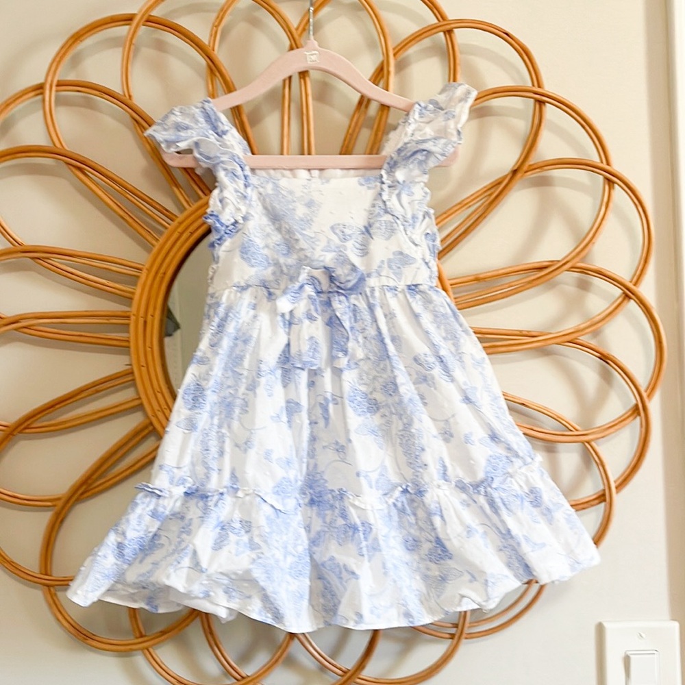 Kids' Butterfly Clip Dot Cotton Party Dress